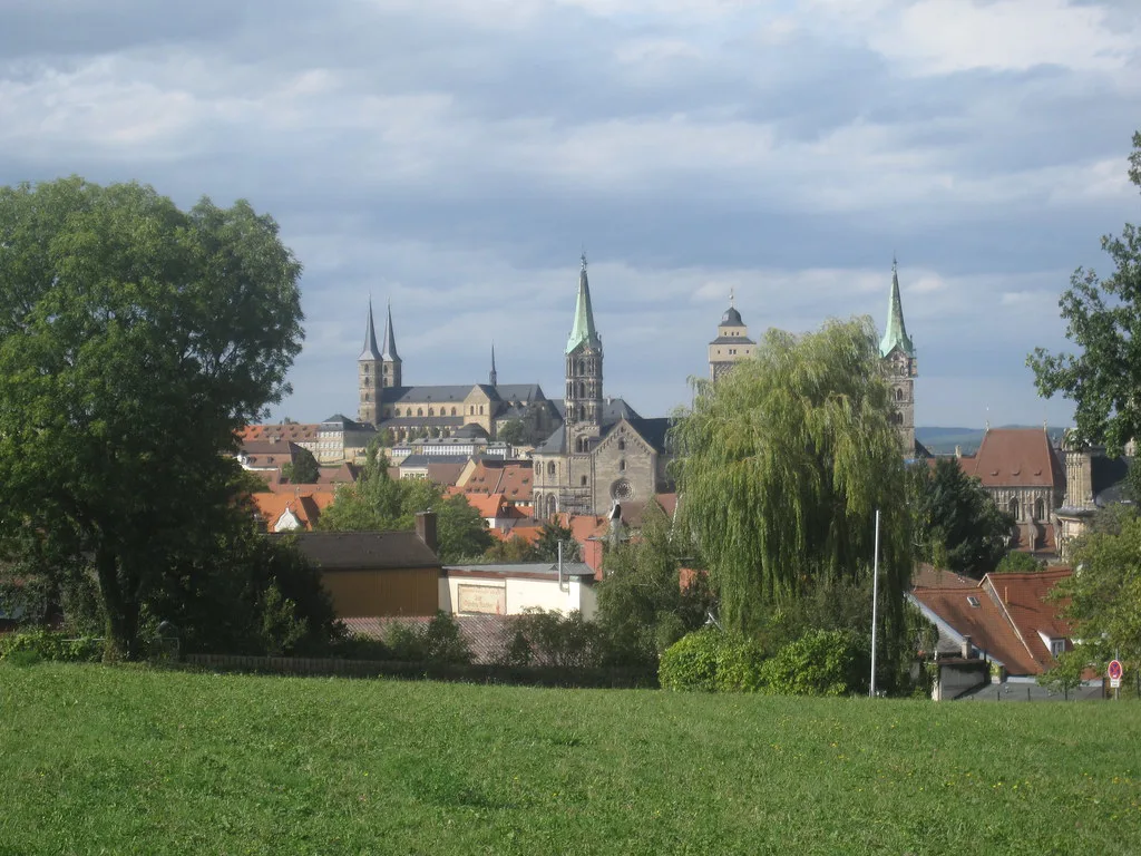 View of the old town and cathedral from Stephansberg, Bamberg.