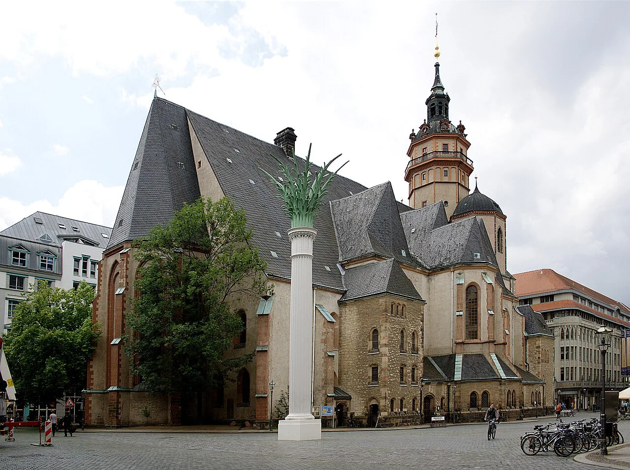 St. Nicholas Church (Nikolaikirche) and the Nikolai Column, Leipzig.