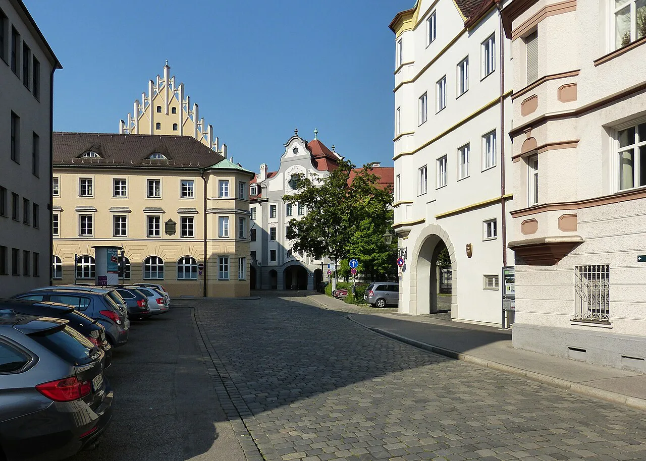 Peutingerstraße looking toward the Prince-Bishop's Residence, Augsburg.