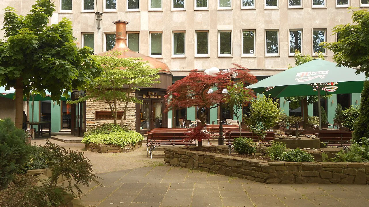 Hövels Hausbrauerei brewpub and beer garden, Dortmund.