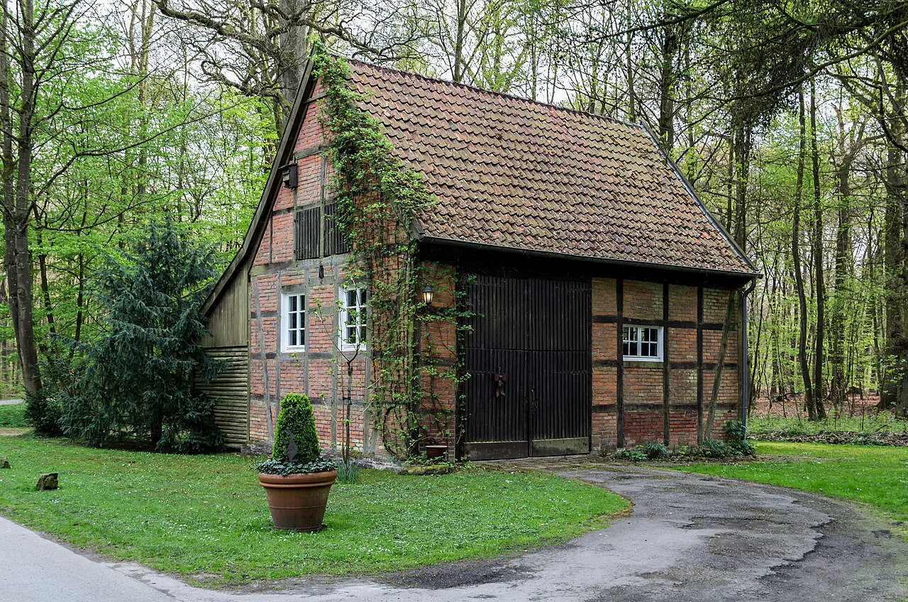 Half-timbered house in the Wolbecker Tiergarten, Münster-Wolbeck.