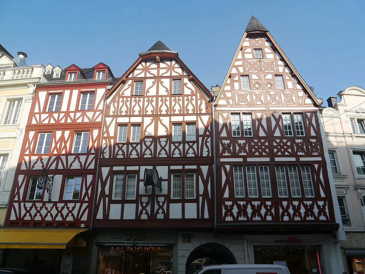 Half-timbered houses in the old town of Trier.