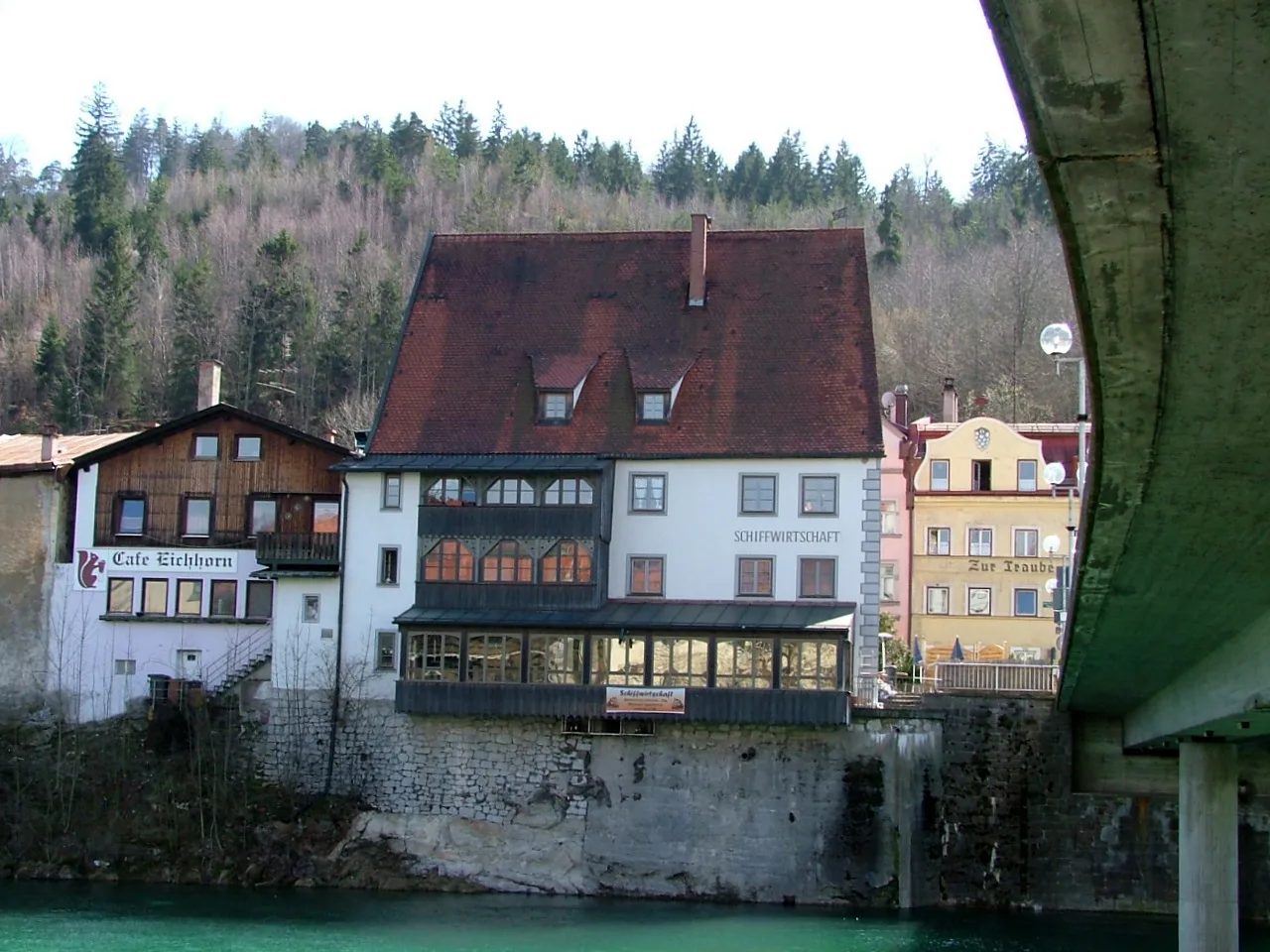Schiffwirtschaft Café Einhorn on the Lech, Füssen.