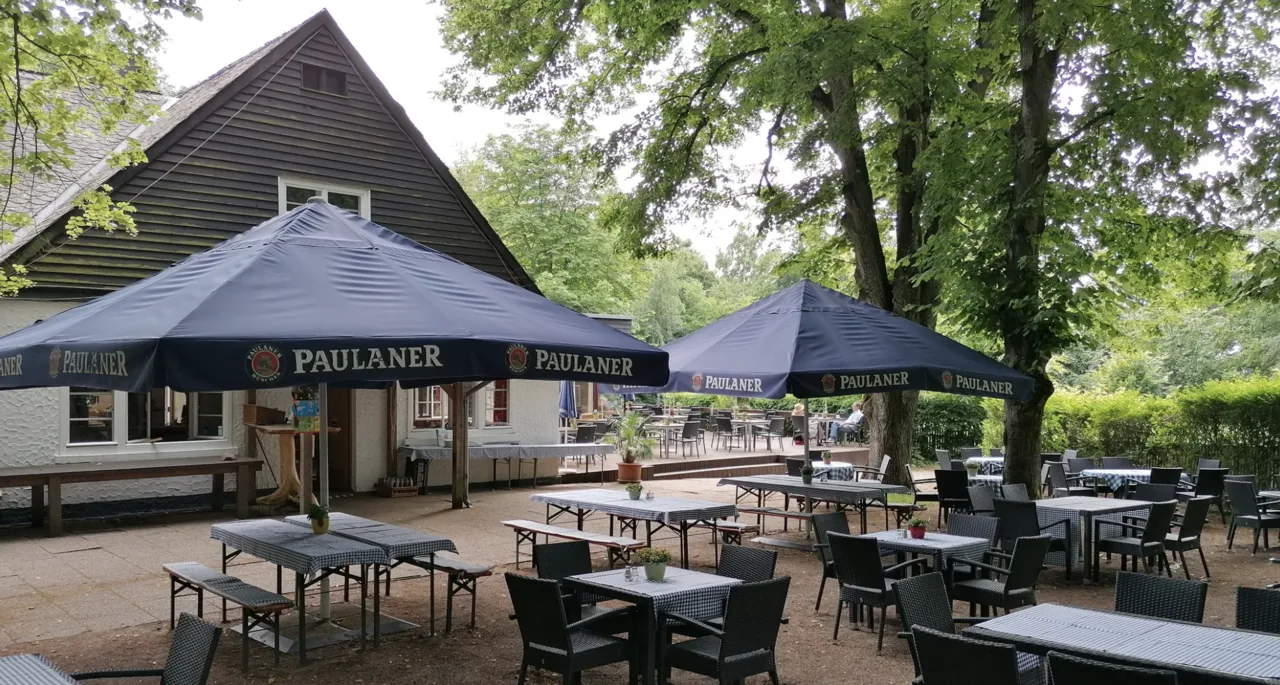 Beer garden of the Waldschenke on the Königstuhl, Heidelberg.