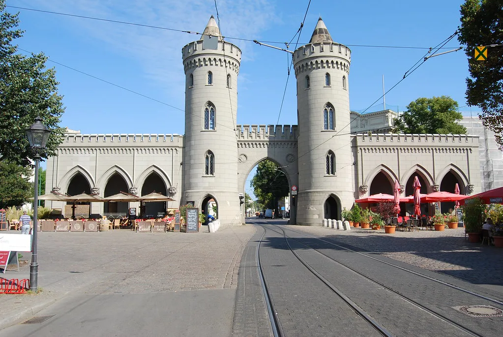 Café terraces by the Nauen Gate, Potsdam.