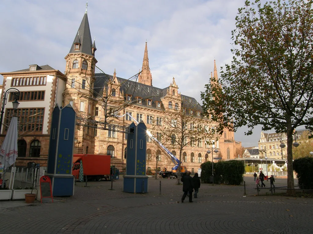Town Hall and Marktkirche on the Marktplatz, Wiesbaden.