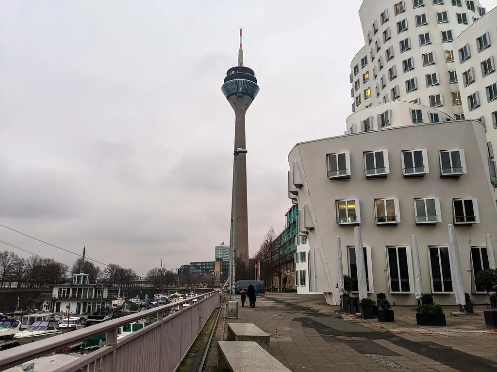 The Rhine Tower and the Media Harbor, Düsseldorf.