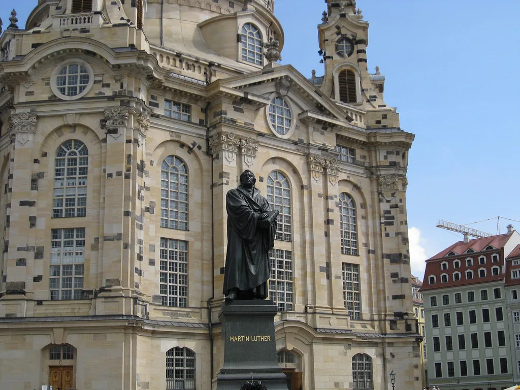 The Frauenkirche and the Martin Luther statue on Neumarkt, Dresden.