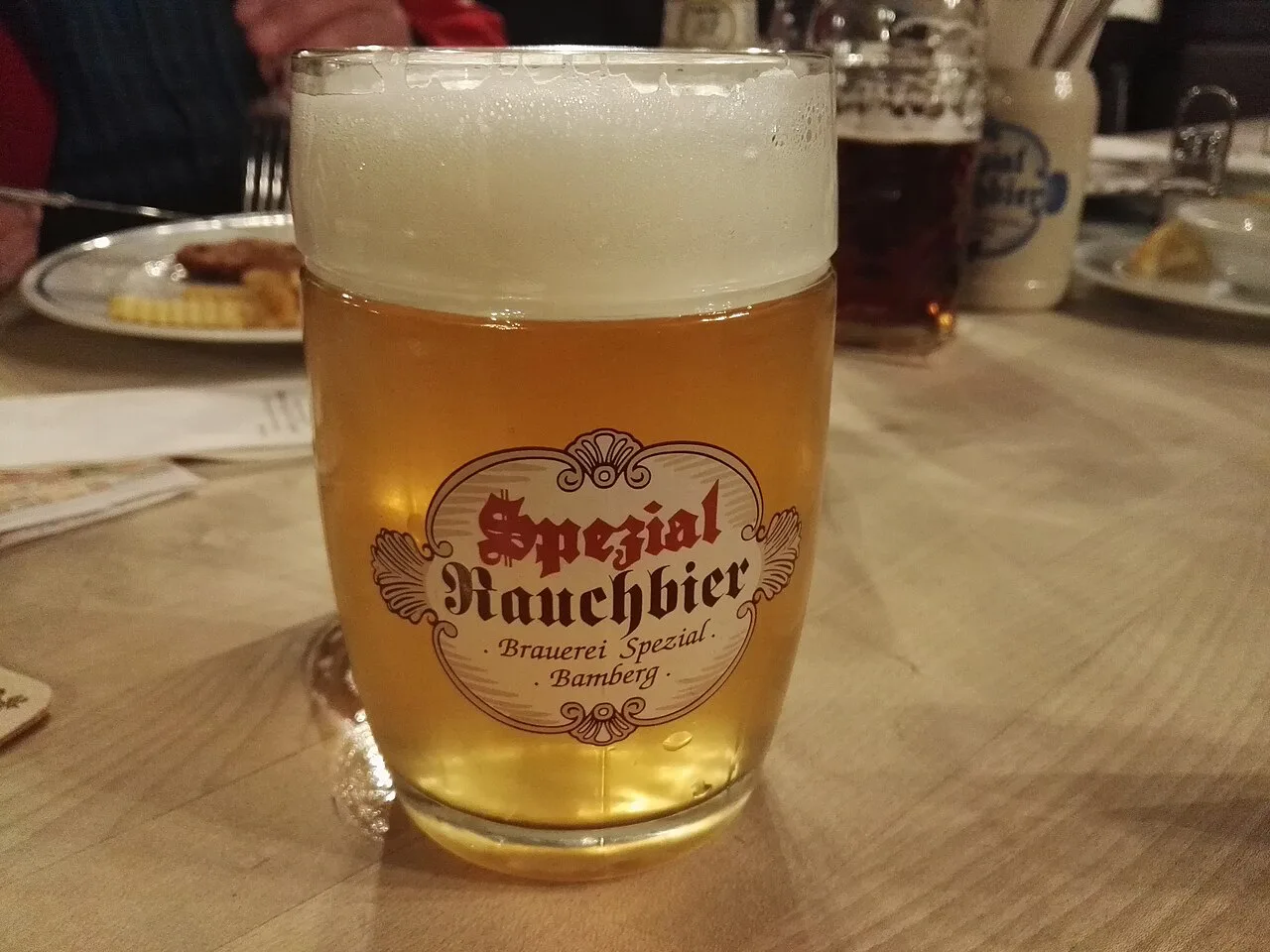 A mug of Spezial Rauchbier, Bamberg.
