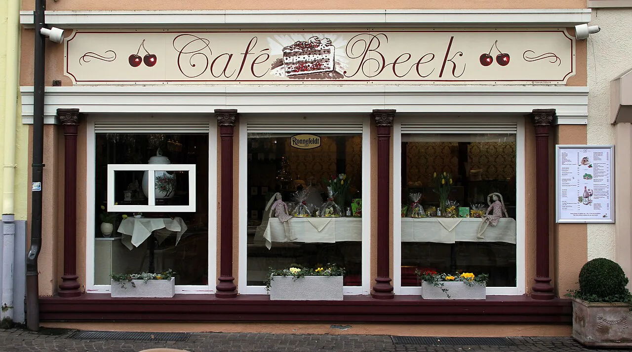 Shopfront of Café Beeg, Baden-Baden.