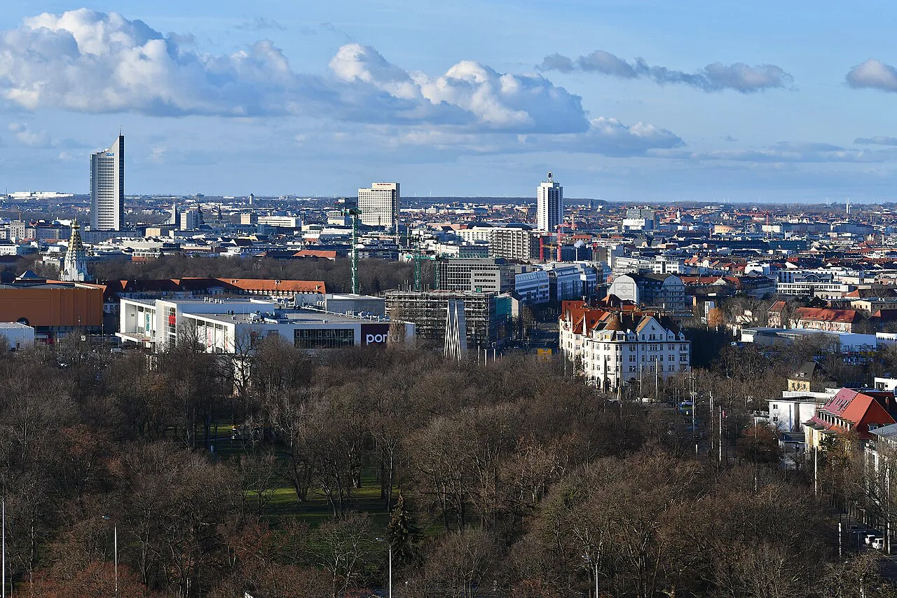 Leipzig seen from the Monument to the Battle of the Nations, Leipzig.