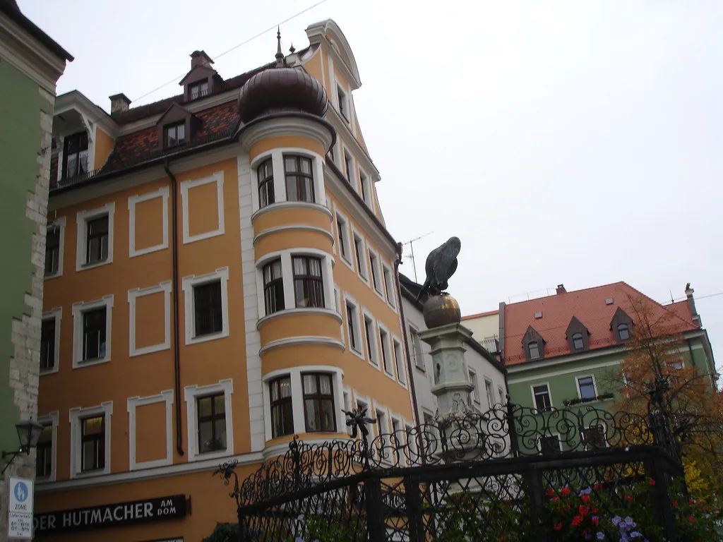 Historic buildings near the Old Town Hall, Regensburg.