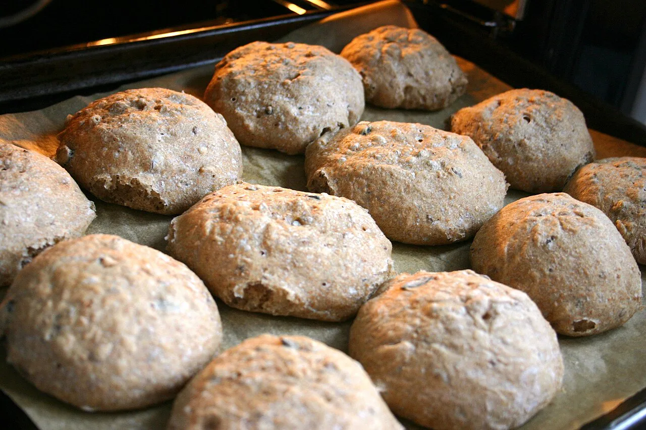 Freshly baked homemade Brötchen.