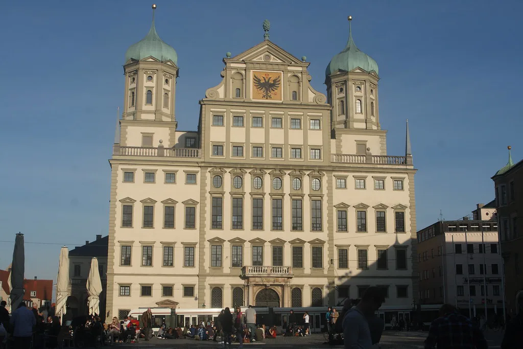 Augsburg Town Hall on Rathausplatz, Augsburg.