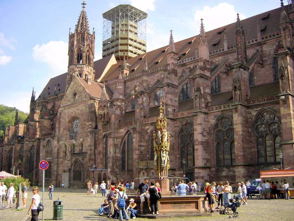 Freiburg Minster above Münsterplatz, Freiburg.