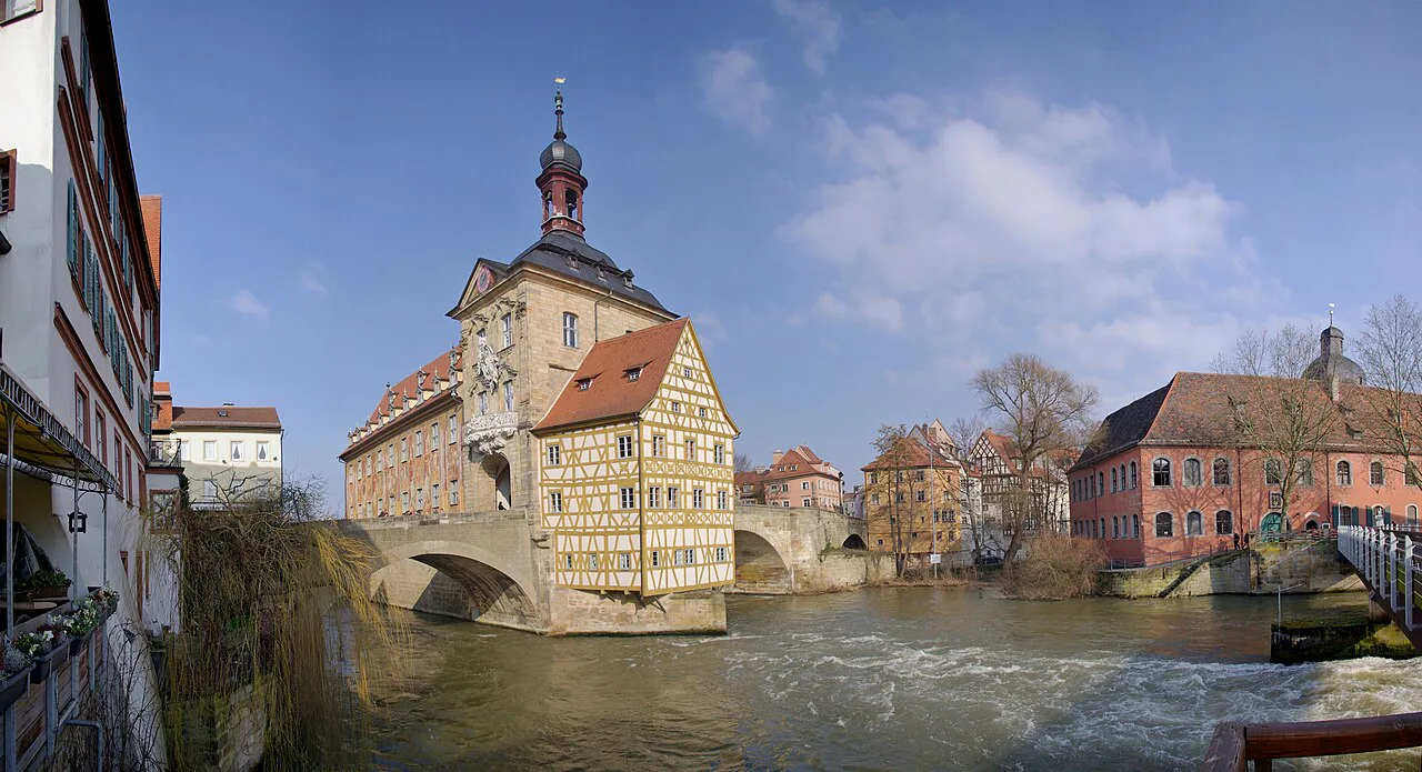 The Old Town Hall on the Regnitz River, Bamberg.