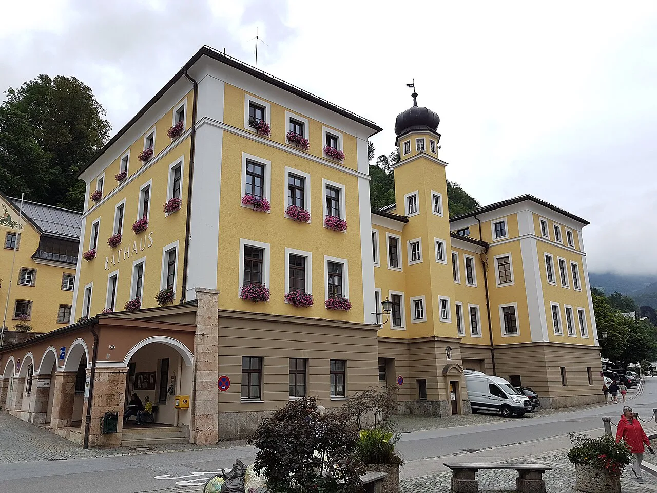 Berchtesgaden town hall on the market square.
