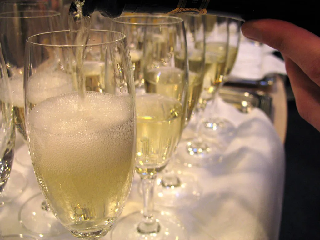Glasses of sparkling wine, Wiesbaden.