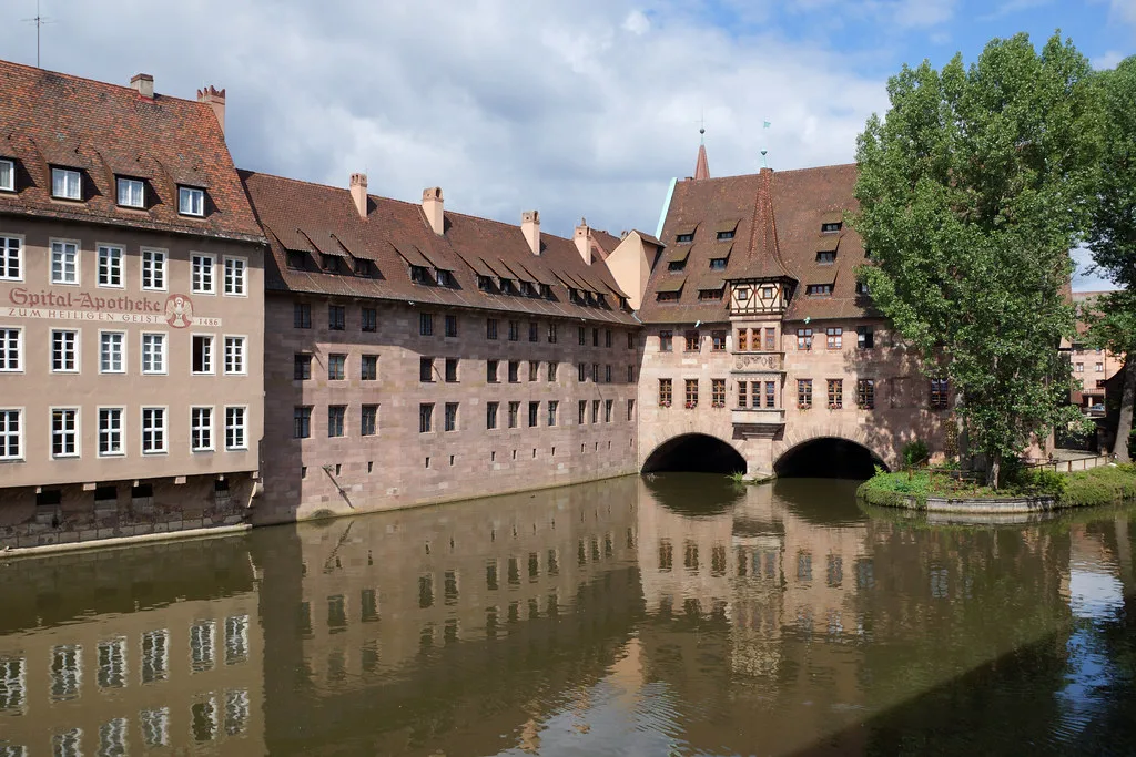 The Heilig-Geist-Spital over the Pegnitz River, Nuremberg.