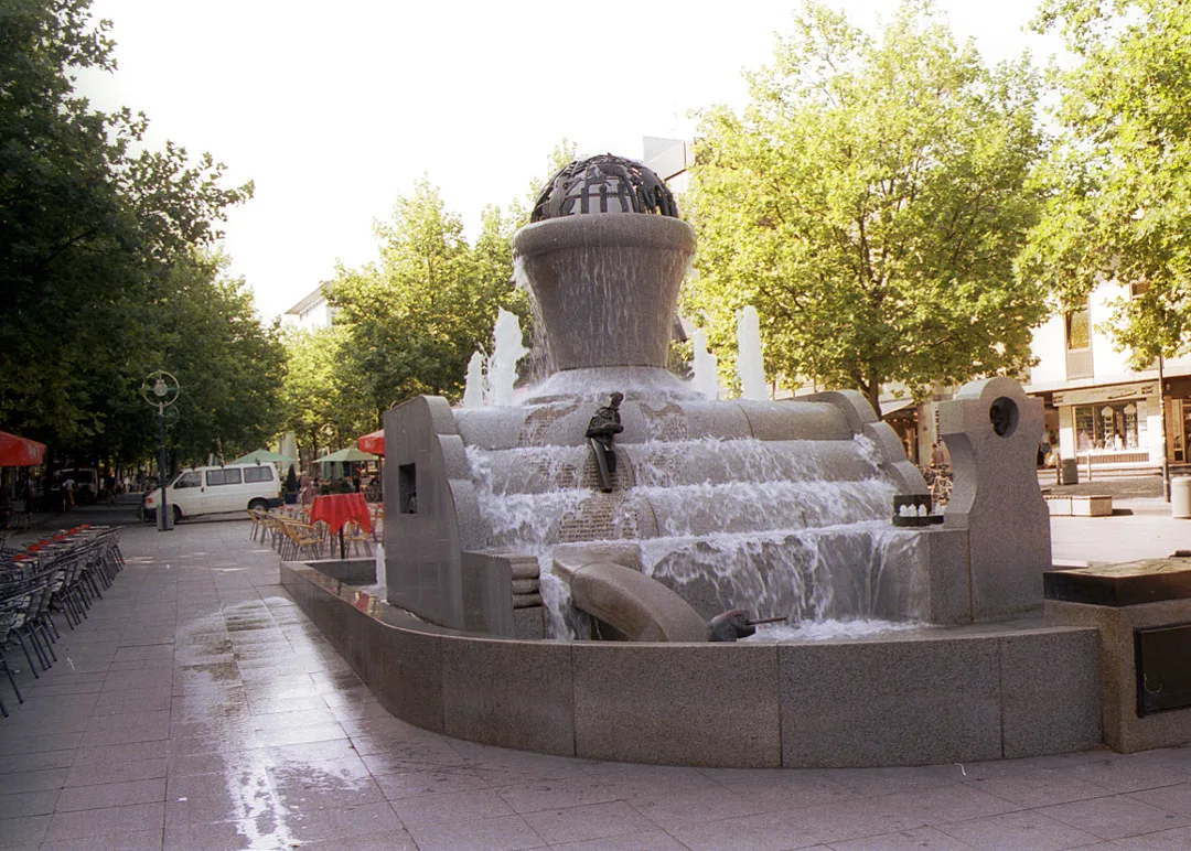 The Europabrunnen fountain in Dortmund's city center.