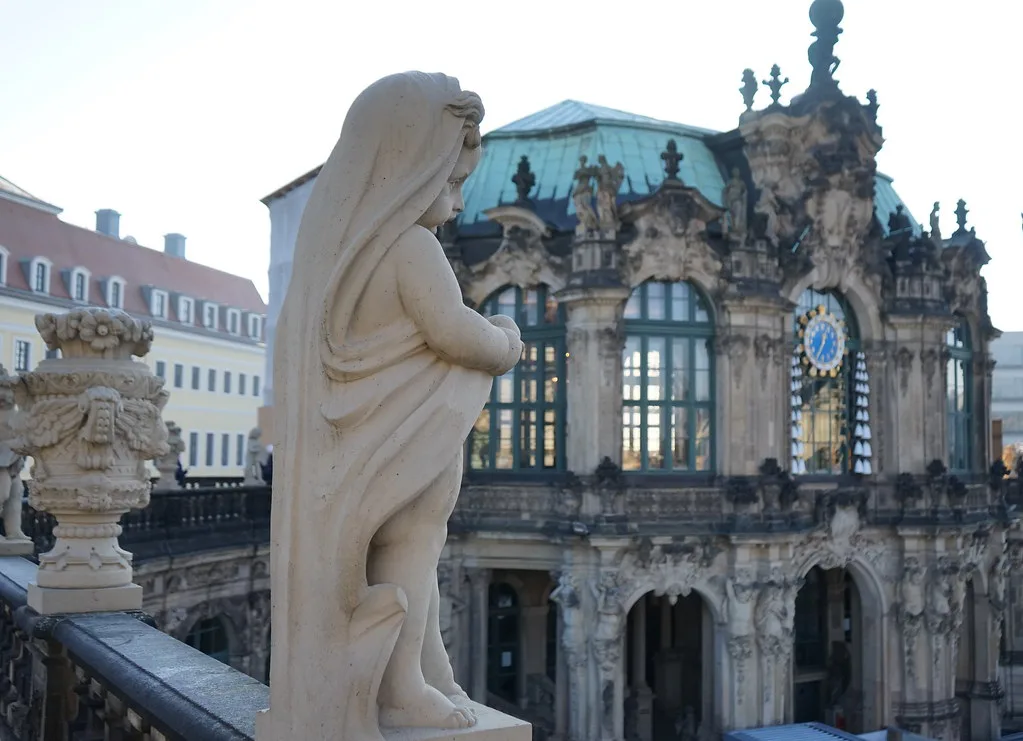 A baroque pavilion of the Zwinger palace, Dresden.