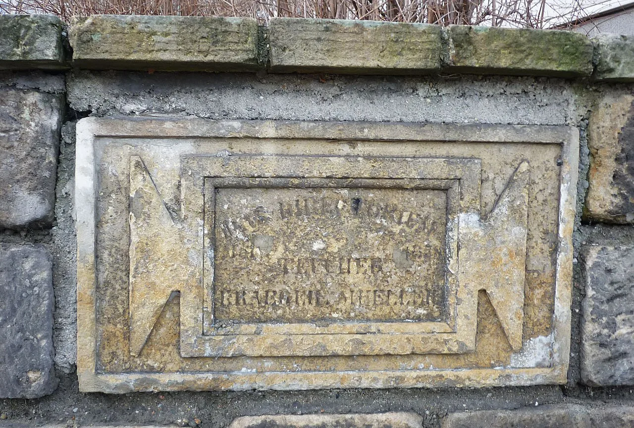 Memorial stone for the former Feldschlösschen brewery, Dresden.