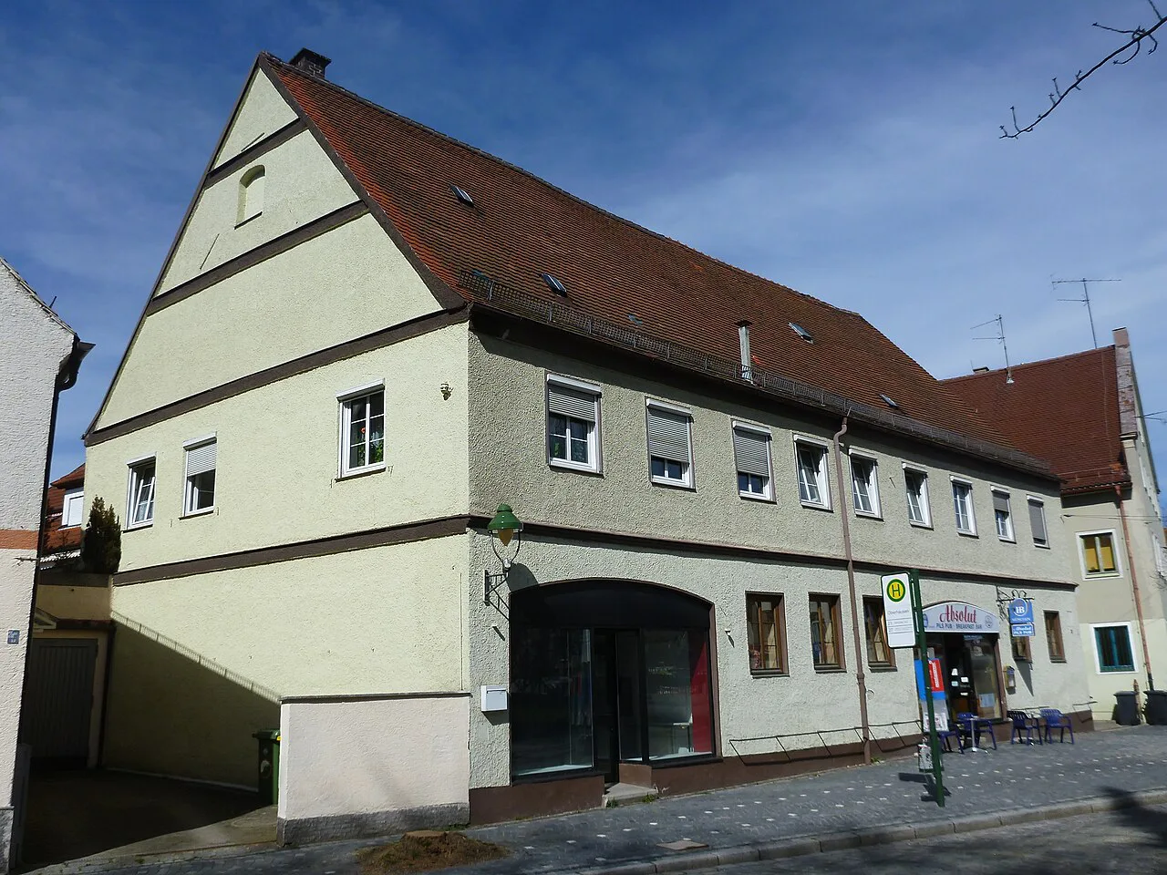 Historic brewery inn building in Augsburg-Oberhausen.
