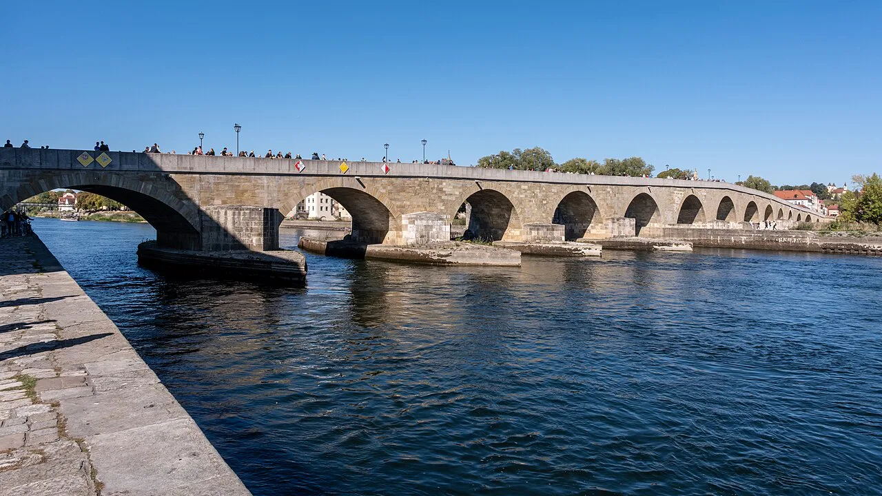 The Stone Bridge across the Danube, Regensburg.