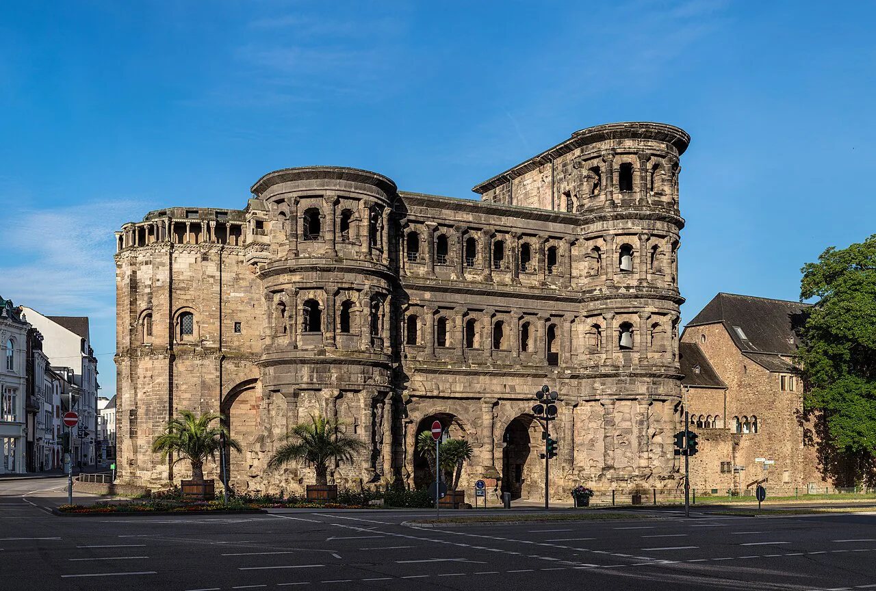 The Porta Nigra Roman gate in morning light, Trier.