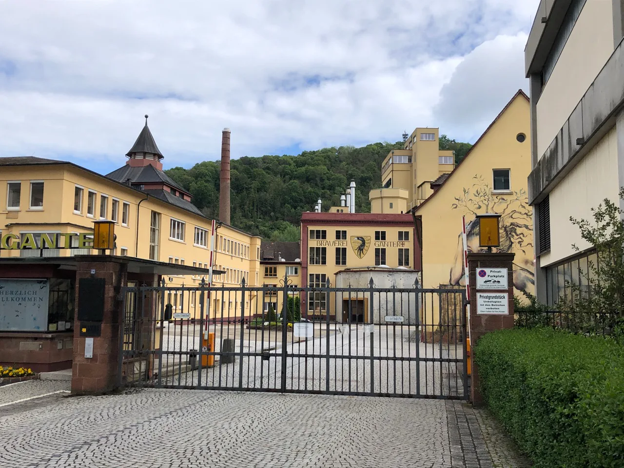 The Ganter brewery buildings and gate, Freiburg.