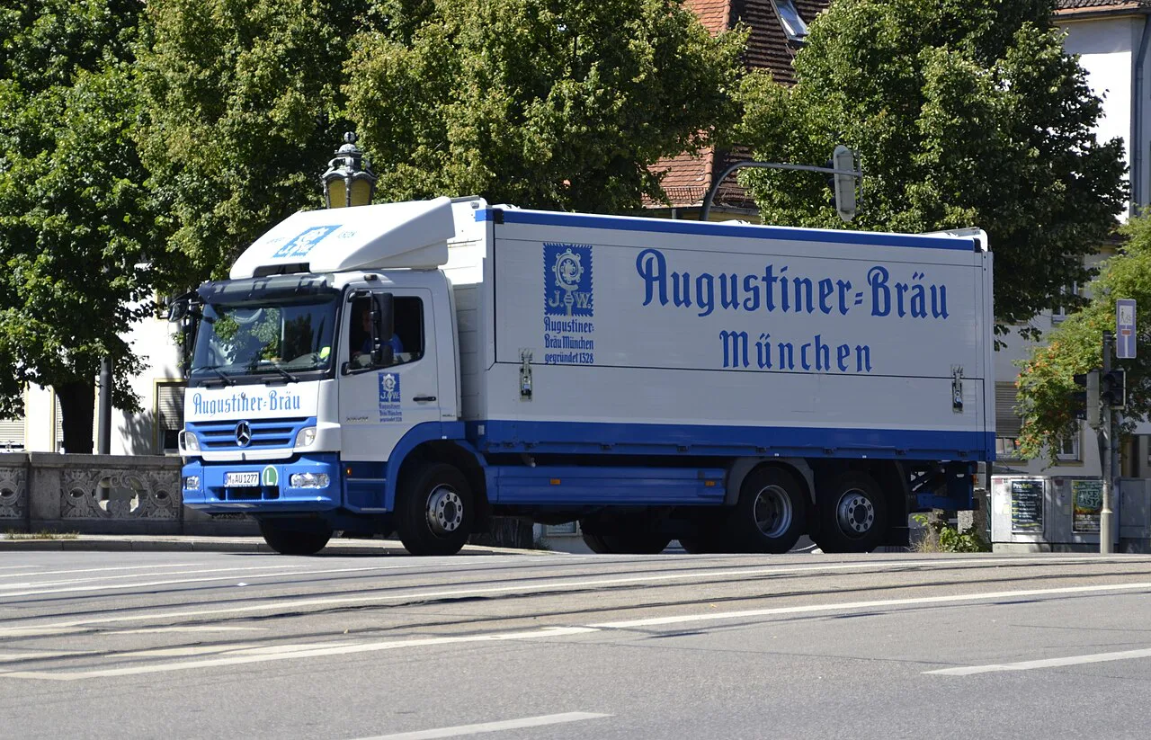 An Augustiner-Bräu beer delivery truck in Munich.
