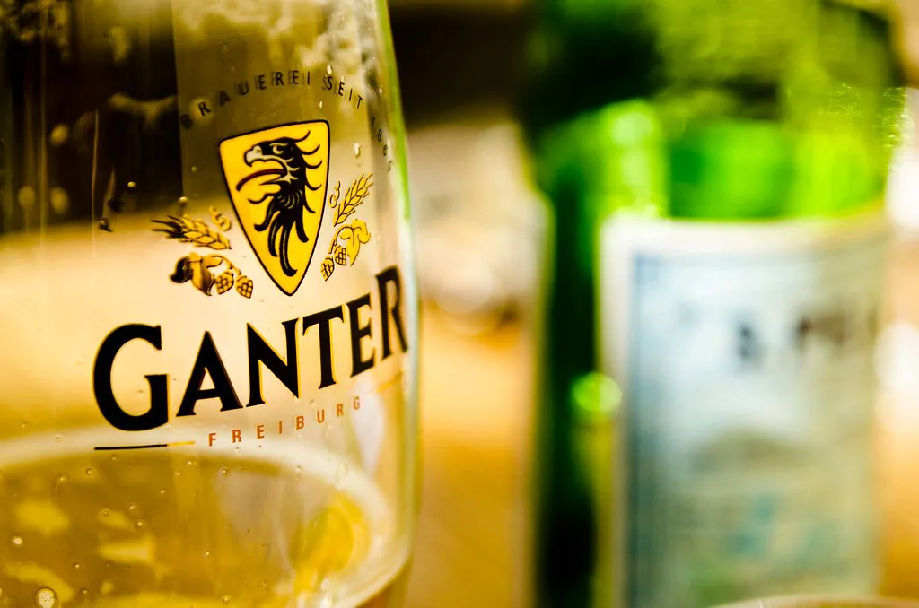 A glass of Ganter Pils in Freiburg.