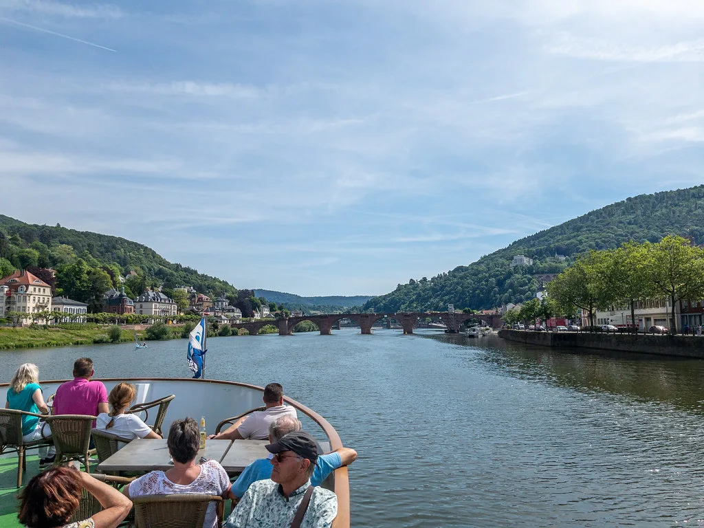 A river cruise on the Neckar River, Heidelberg.