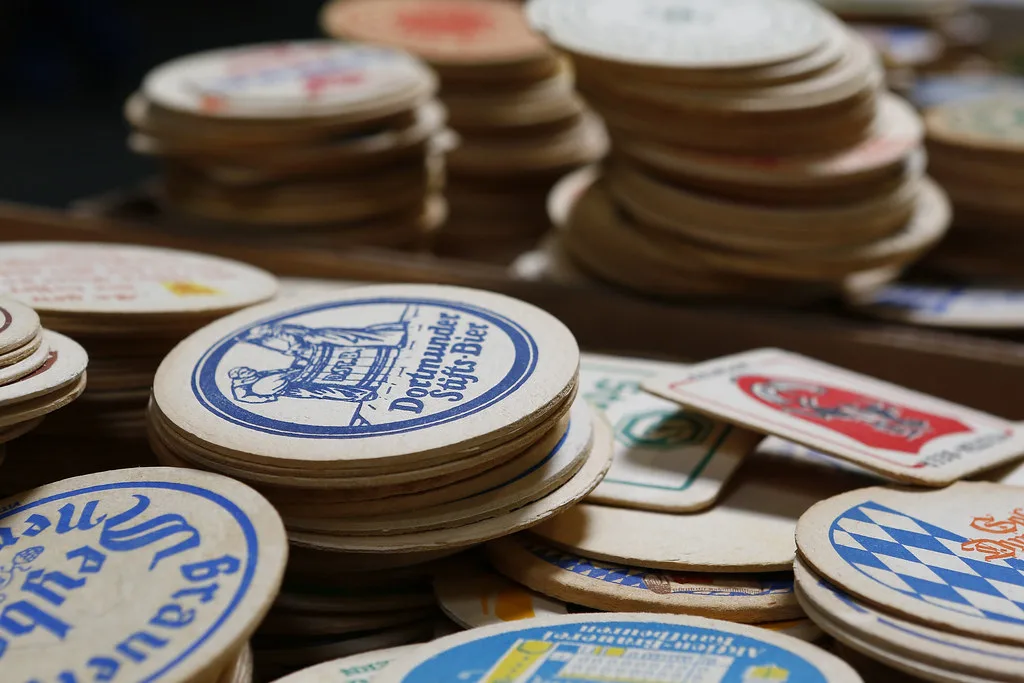 A stack of German beer coasters.