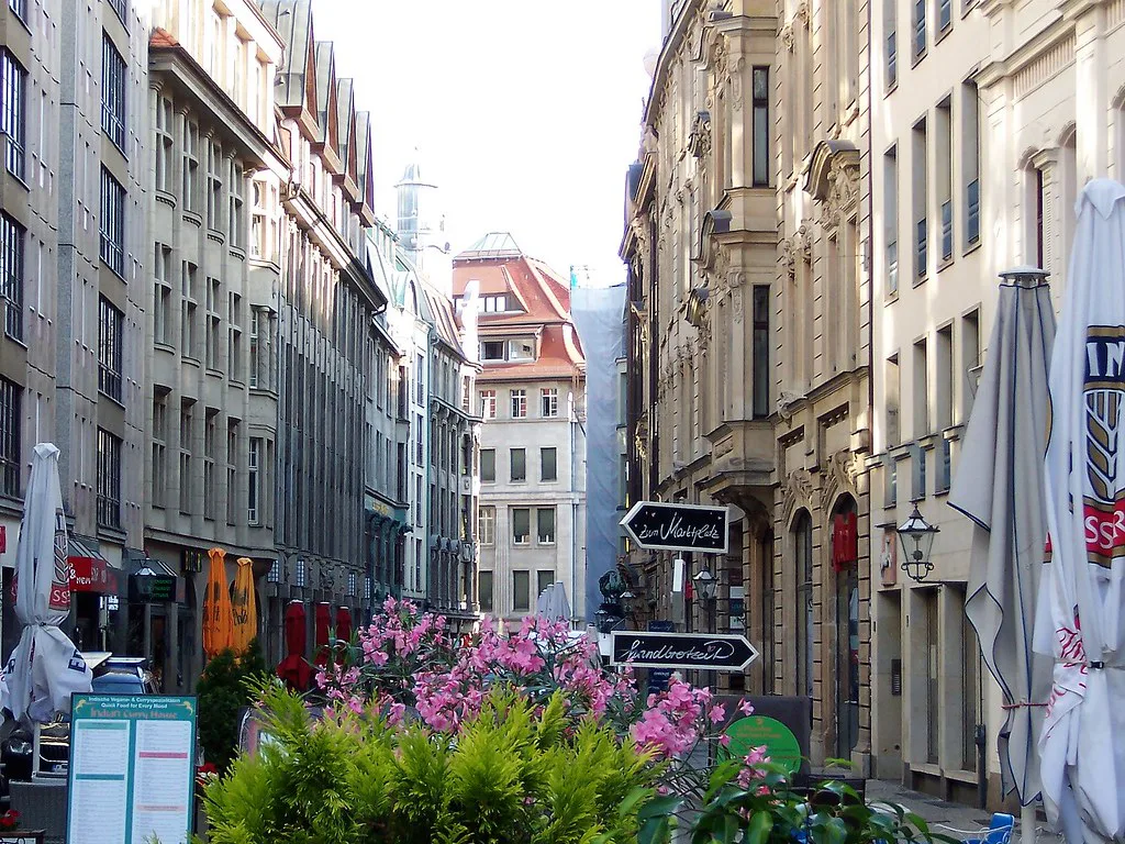 A pedestrian street in the old town, Leipzig.