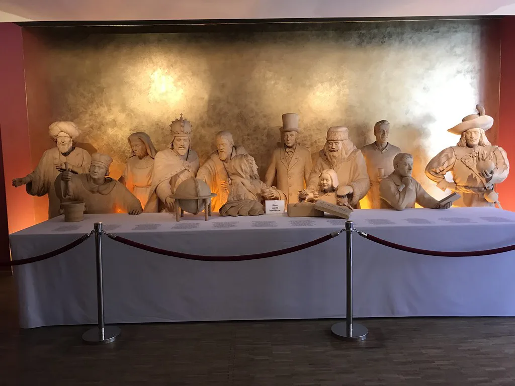 Life-size marzipan figures in the Niederegger Marzipan Museum, Lübeck.