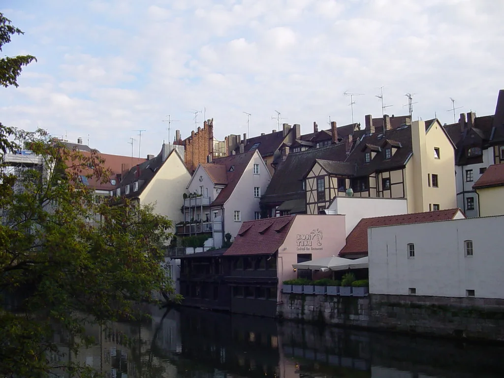Old-town houses along the Pegnitz River, Nuremberg.
