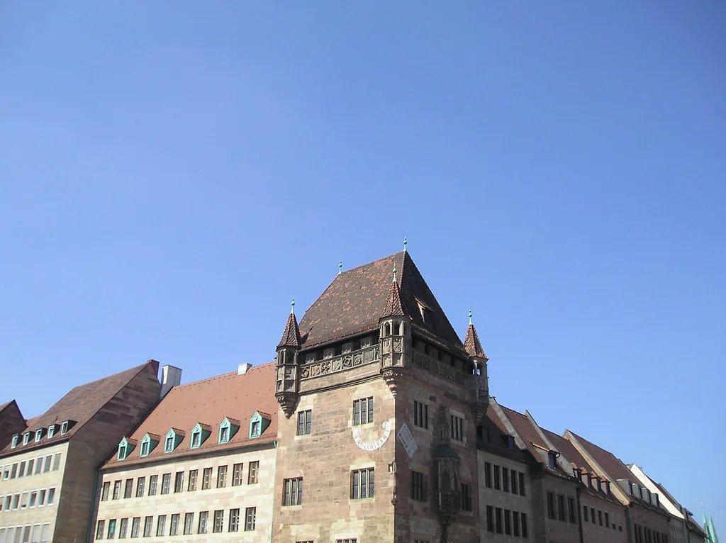 A medieval sandstone house in Nuremberg's old town.