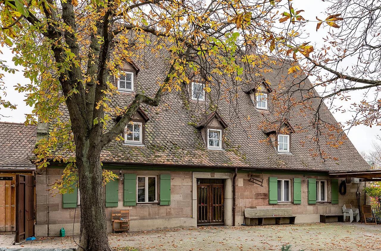 A historic Gasthaus building at Eberhardshof, Nuremberg.