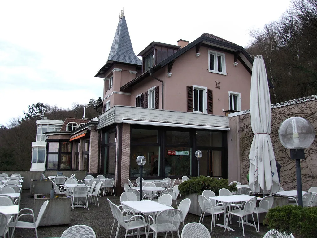 The Schlossberg restaurant and its terrace on the Schlossberg hill, Freiburg.