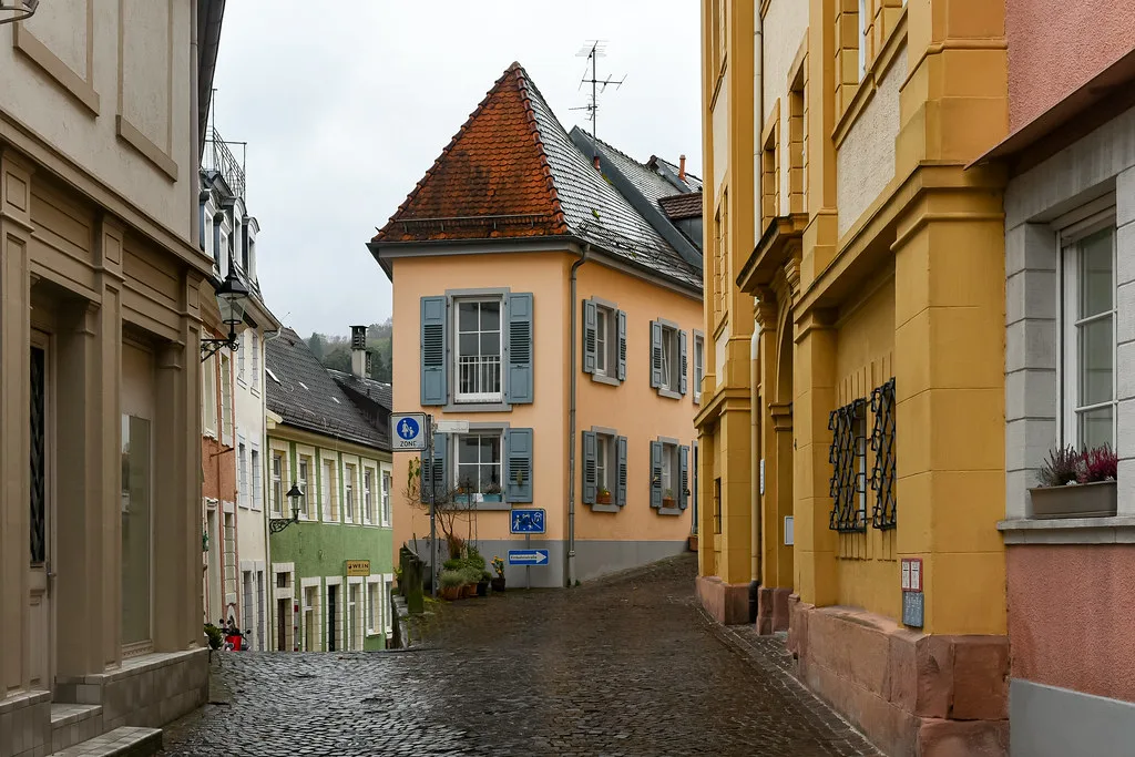A cobbled old-town lane, Baden-Baden.