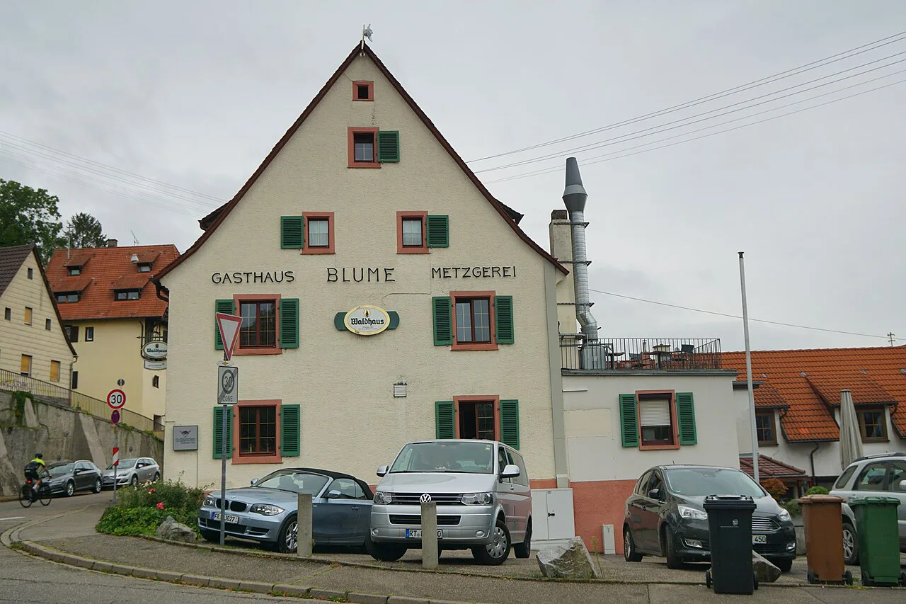 Gasthaus Blume and its butcher's shop in Opfingen, Freiburg.