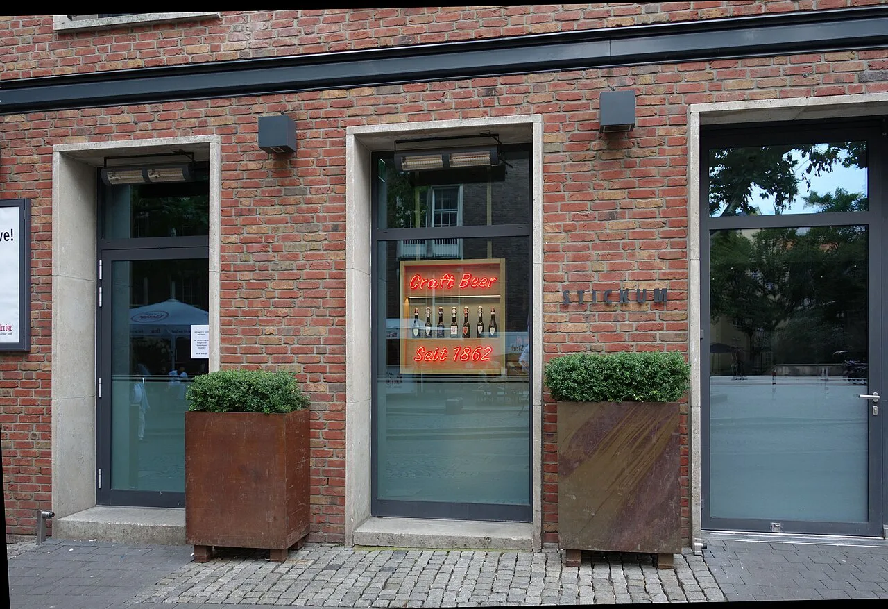 The entrance of the Uerige brewery tavern, Düsseldorf.