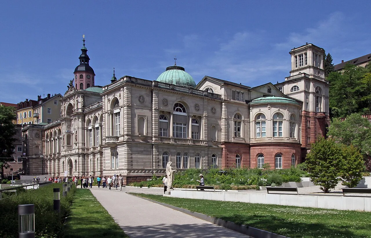The Friedrichsbad spa building and its gardens, Baden-Baden.