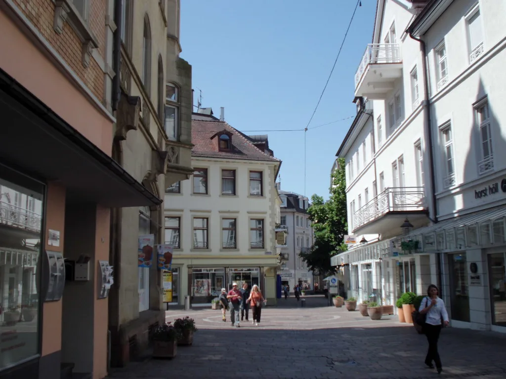 A pedestrian street in the town center, Baden-Baden.