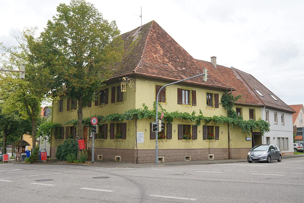 Gasthaus Anker, a traditional inn in the Freiburg district of Tiengen.