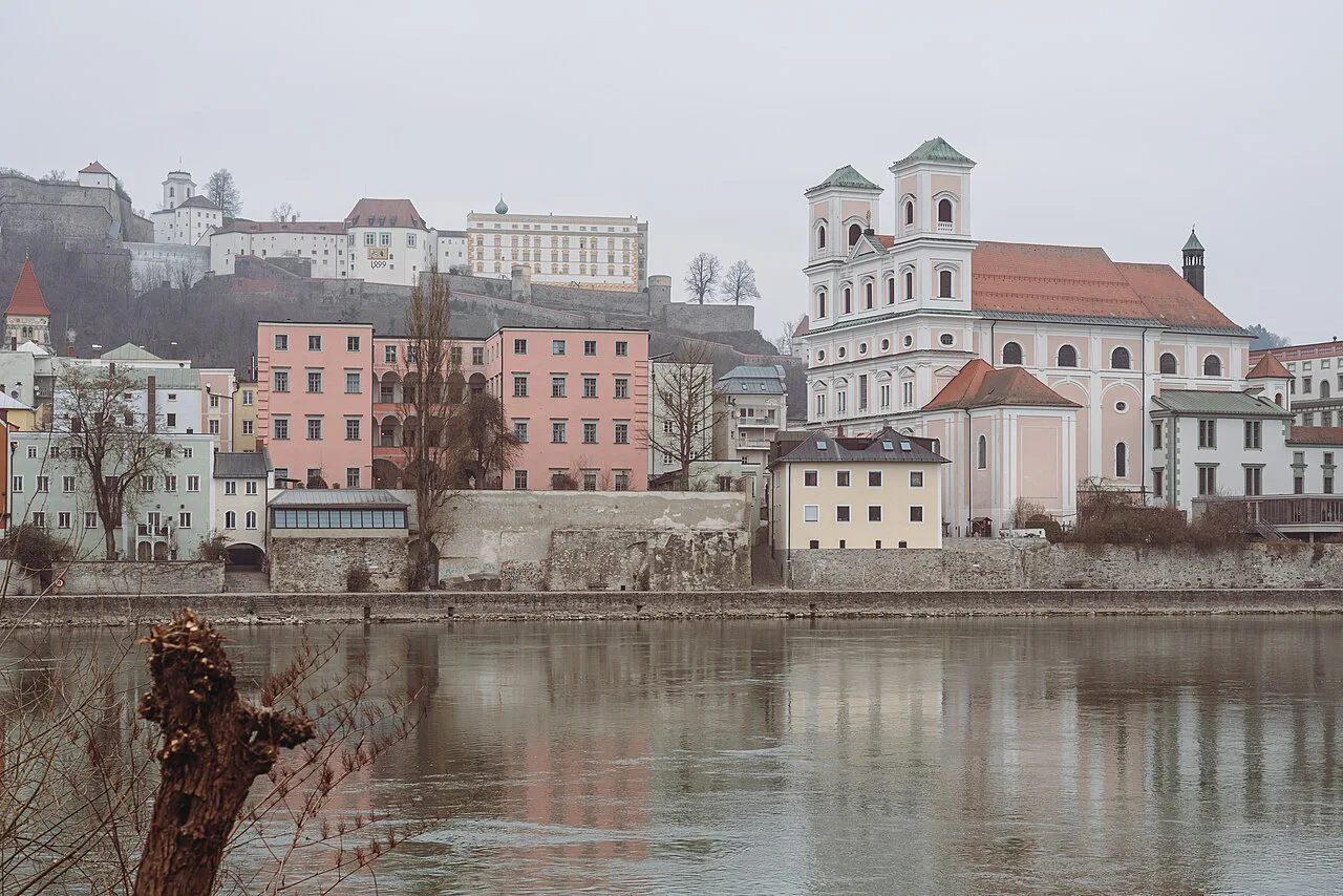 St. Michael's Church across the Inn River, Passau.